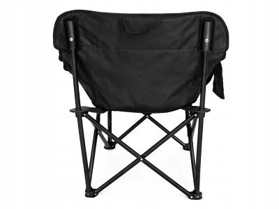 Verk 14646 Skládací rybářské, kempingové křeslo s kapsou, černé