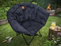 Verk 14653 Skládací kempingové křeslo s polstrováním XL, černé