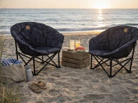 Verk 14653 Skládací kempingové křeslo s polstrováním XL, černé