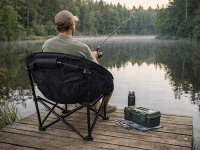 Verk 14653 Skládací kempingové křeslo s polstrováním XL, černé