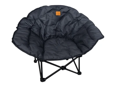 Verk 14653 Skládací kempingové křeslo s polstrováním XL, černé
