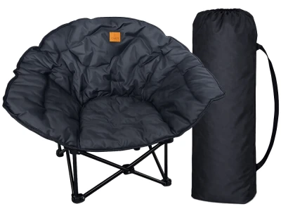 Verk 14653 Skládací kempingové křeslo s polstrováním XL, černé