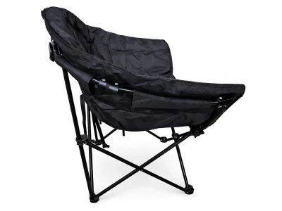 Verk 14653 Skládací kempingové křeslo s polstrováním XL, černé