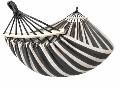 Verk 14655 Hamaka Houpací síť 200 x 150 cm, černé pruhy