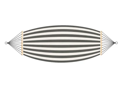 Verk 14655 Hamaka Houpací síť 200 x 150 cm, černé pruhy