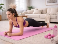Verk 14661 Fitness podložka na cvičení Yoga Mat 170 x 60 x 1 cm, růžová