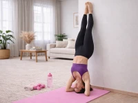 Verk 14661 Fitness podložka na cvičení Yoga Mat 170 x 60 x 1 cm, růžová