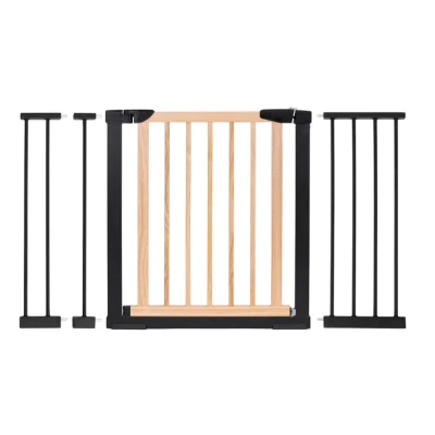 ECOTOYS SF-011B-BC Bezpečnostní zábrana na schody a dveře 74-130 cm, kov/dřevo