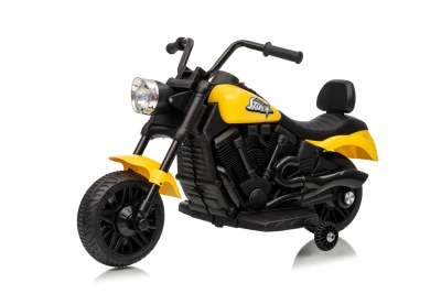 Ramiz PA.XMX-659.ZOL Dětská elektrická motorka 30 W, 6V4.5Ah, LED světlo, melodie, boční kolečka, žlutá