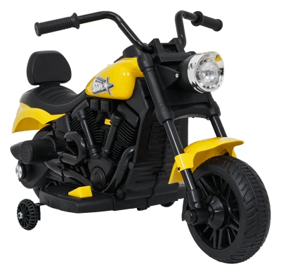Ramiz PA.XMX-659.ZOL Dětská elektrická motorka 30 W, 6V4.5Ah, LED světlo, melodie, boční kolečka, žlutá