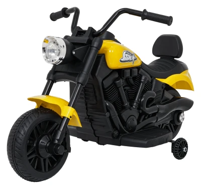 Ramiz PA.XMX-659.ZOL Dětská elektrická motorka 30 W, 6V4.5Ah, LED světlo, melodie, boční kolečka, žlutá