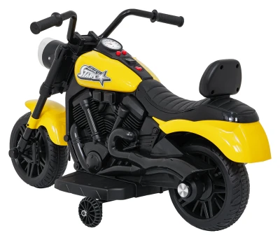 Ramiz PA.XMX-659.ZOL Dětská elektrická motorka 30 W, 6V4.5Ah, LED světlo, melodie, boční kolečka, žlutá