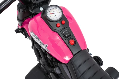 Ramiz PA.XMX-659.ROZ Dětská elektrická motorka 30 W, 6V4.5Ah, LED světlo, melodie, boční kolečka, růžová