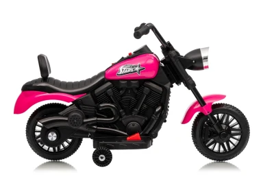 Ramiz PA.XMX-659.ROZ Dětská elektrická motorka 30 W, 6V4.5Ah, LED světlo, melodie, boční kolečka, růžová