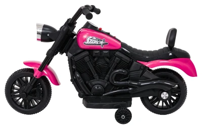 Ramiz PA.XMX-659.ROZ Dětská elektrická motorka 30 W, 6V4.5Ah, LED světlo, melodie, boční kolečka, růžová