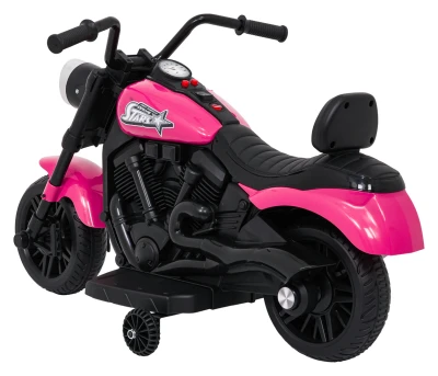 Ramiz PA.XMX-659.ROZ Dětská elektrická motorka 30 W, 6V4.5Ah, LED světlo, melodie, boční kolečka, růžová