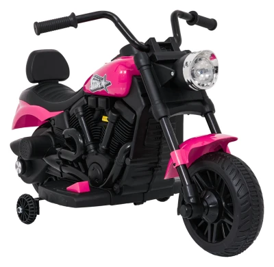 Ramiz PA.XMX-659.ROZ Dětská elektrická motorka 30 W, 6V4.5Ah, LED světlo, melodie, boční kolečka, růžová