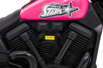 Ramiz PA.XMX-659.ROZ Dětská elektrická motorka 30 W, 6V4.5Ah, LED světlo, melodie, boční kolečka, růžová