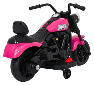 Ramiz PA.XMX-659.ROZ Dětská elektrická motorka 30 W, 6V4.5Ah, LED světlo, melodie, boční kolečka, růžová