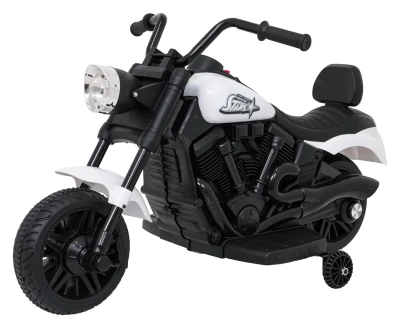 Ramiz PA.XMX-659.BIA Dětská elektrická motorka 30 W, 6V4.5Ah, LED světlo, melodie, boční kolečka, bílá