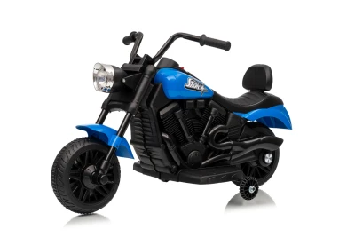 Ramiz PA.XMX-659.NIE Dětská elektrická motorka 30 W, 6V4.5Ah, LED světlo, melodie, boční kolečka, modrá