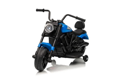 Ramiz PA.XMX-659.NIE Dětská elektrická motorka 30 W, 6V4.5Ah, LED světlo, melodie, boční kolečka, modrá