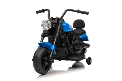 Ramiz PA.XMX-659.NIE Dětská elektrická motorka 30 W, 6V4.5Ah, LED světlo, melodie, boční kolečka, modrá