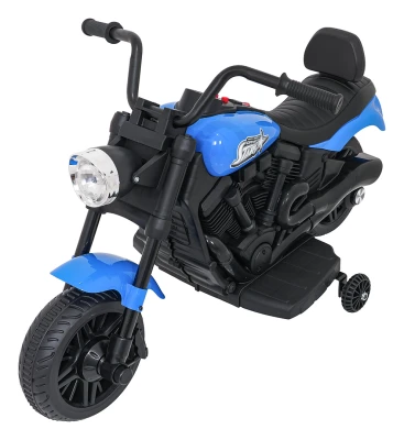 Ramiz PA.XMX-659.NIE Dětská elektrická motorka 30 W, 6V4.5Ah, LED světlo, melodie, boční kolečka, modrá