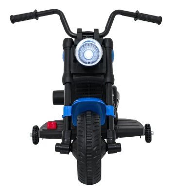 Ramiz PA.XMX-659.NIE Dětská elektrická motorka 30 W, 6V4.5Ah, LED světlo, melodie, boční kolečka, modrá