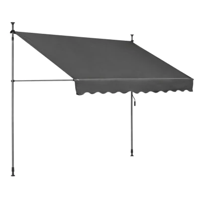 MultiGarden AW-016 Upínací prístrešok s ručnou kľukou, výškovo nastaviteľný 188 × 200 cm, sivý