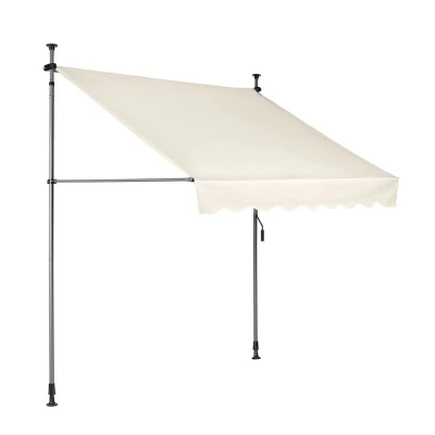 MultiGarden AW-016 Upínací markýza s ruční klikou, výškově nastavitelná 300×120 cm, béžová