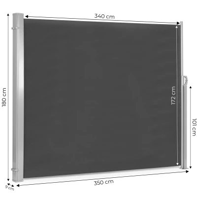 MultiGarden AW-011A Bočná markíza 350×180 cm, antracitová