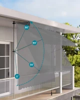 MultiGarden AW-016 Prívesná markíza s ručnou kľukou, výškovo nastaviteľná 300 × 200 cm, sivá