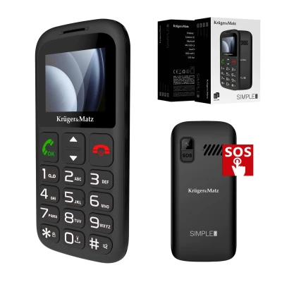 Krüger&Matz KM0923-2G Telefon pro seniory Simple 923, Dual SIM, Bluetooth, černý