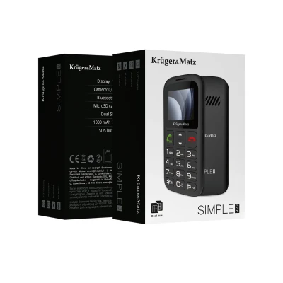 Krüger&Matz KM0923-2G Telefon pro seniory Simple 923, Dual SIM, Bluetooth, černý