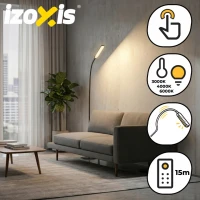 Izoxis 26885 LED stojacie svietidlo 180 cm, stmievateľné, diaľkové ovládanie, čierne