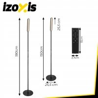 Izoxis 26885 LED stojacie svietidlo 180 cm, stmievateľné, diaľkové ovládanie, čierne
