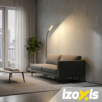 Izoxis 26885 LED stojacie svietidlo 180 cm, stmievateľné, diaľkové ovládanie, čierne