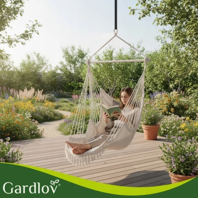 Gardlov 27388 Brazílska závesná hojdačka s vankúšmi 220 x 100 cm, béžová