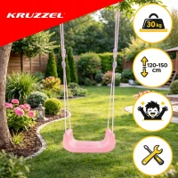 Kruzzel 27356 Detská hojdačka do 30 kg, 3 v 1, zelená a ružová