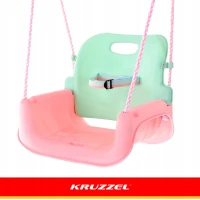 Kruzzel 27356 Detská hojdačka do 30 kg, 3 v 1, zelená a ružová