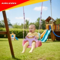 Kruzzel 27356 Detská hojdačka do 30 kg, 3 v 1, zelená a ružová