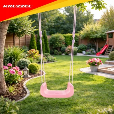 Kruzzel 27356 Detská hojdačka do 30 kg, 3 v 1, zelená a ružová