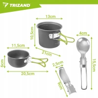 Trizand 27413 Kempingová sada nádobí se skládacími příbory