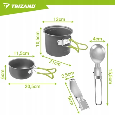 Trizand 27413 Kempingová sada nádobí se skládacími příbory