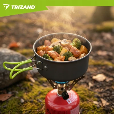 Trizand 27413 Kempingová sada nádobí se skládacími příbory