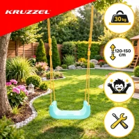 Kruzzel 27359 Dětská houpačka do 30 kg, 3 v 1, zeleno-béžová