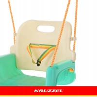 Kruzzel 27359 Dětská houpačka do 30 kg, 3 v 1, zeleno-béžová