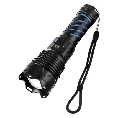Trizand 26949 Taktická LED svítilna, 1500 lm, akumulátor 5000 mAh, zoom, USB-C