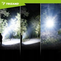 Trizand 26950 Taktická LED svítilna, 800 lm, USB-C, zoom, baterie 5000 mAh